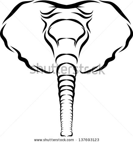 437x470 Outline Of Elephant Face