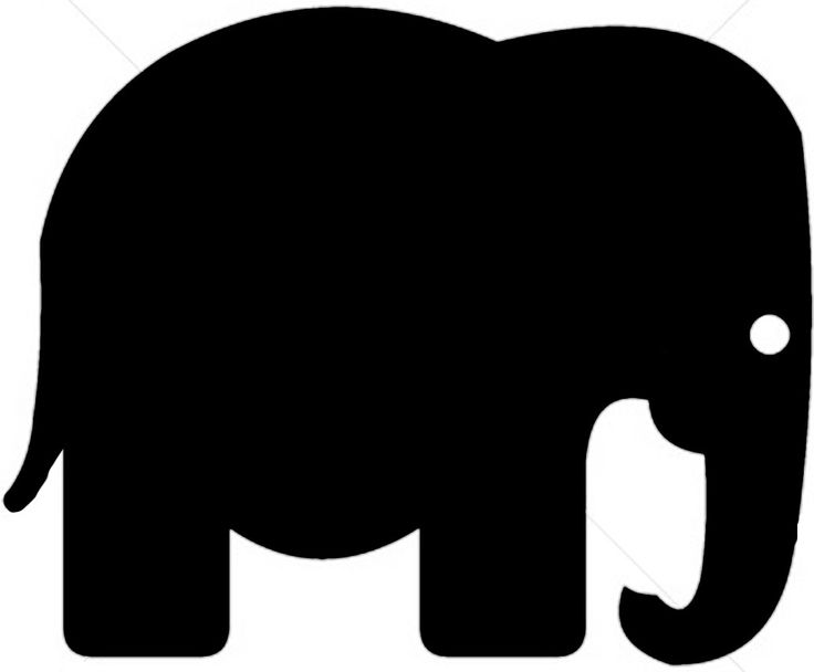 736x608 Green Elephant Outline Clipart