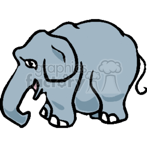 300x300 Royalty Free Blue Cartoon Elephant 129731 Vector Clip Art Image