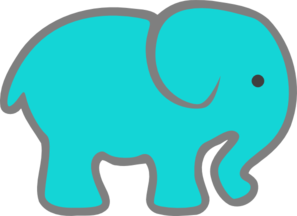 297x216 Turquoise Elephant Clip Art