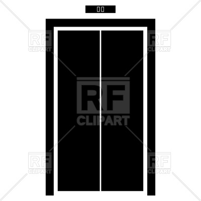 400x400 Elevator Doors Black Color Icon Royalty Free Vector Clip Art Image