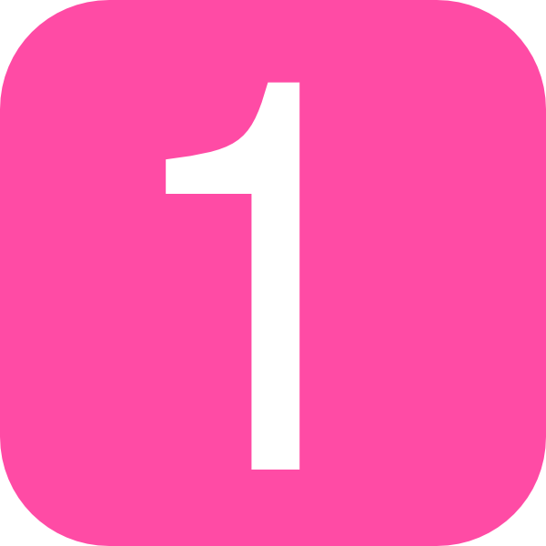 600x600 Red, Rounded, Square With Number 1 Clip Art