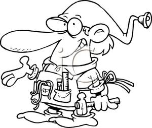 300x254 And White Christmas Elf With A Tool Belt And Hammer