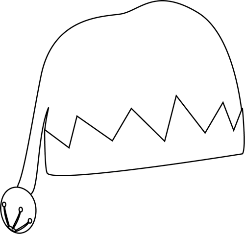 500x478 Black And White Elf Hat Clip Art