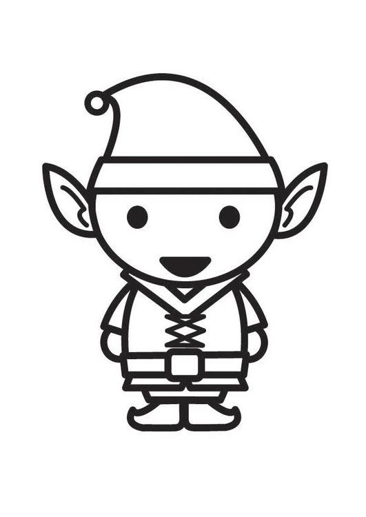 531x750 Coloring Page Elf