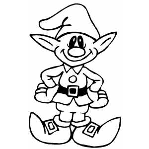 300x300 Happy Elf Coloring Page