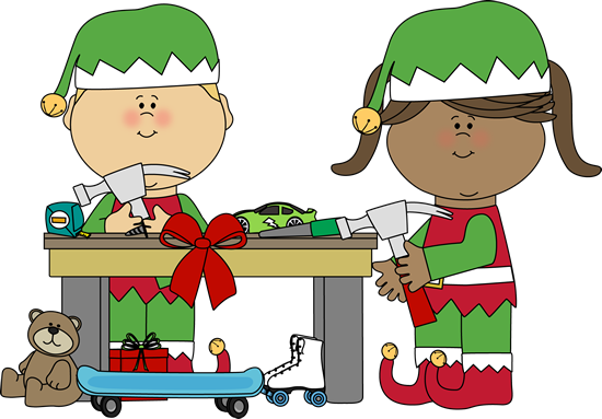 550x383 Elves Making Toys Clip Art