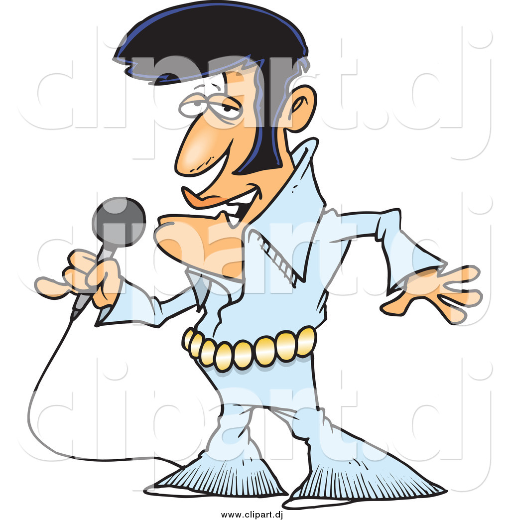 1024x1044 Cartoon Vector Clipart Of A Singing Elvis Impersonator By Toonaday