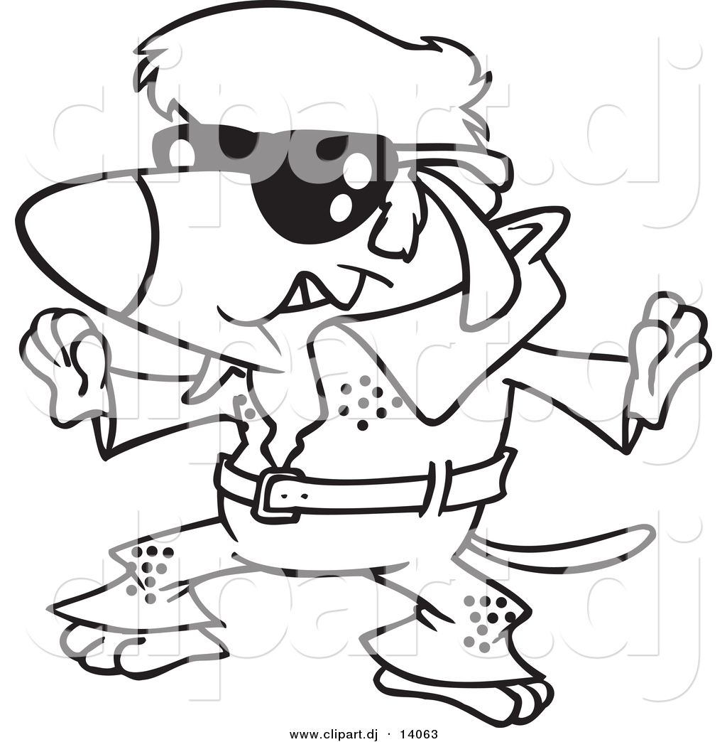 1024x1044 Vector Of Cartoon Elvis Impersonator Dog Dancing