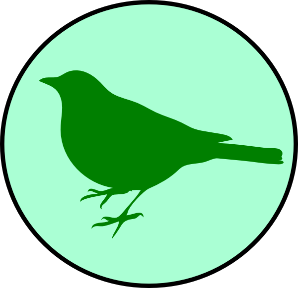 600x581 Emerald Circle Bird Clip Art