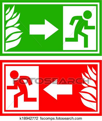 396x470 Clipart Of Emergency Exit Sign K18942772