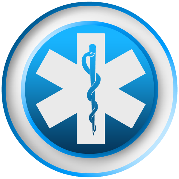 600x600 Emergency Medicine Symbol Blue Clipart Image