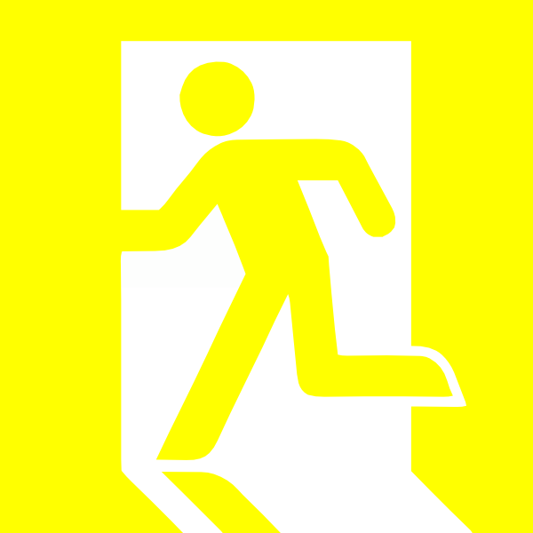 600x600 Emergency Exit Yellow Clip Art