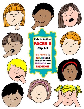 270x350 Kids In Action Faces 3 Clip Art 36 Pngs To Show Feelings And Emotions