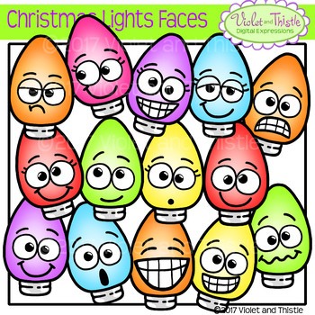 350x350 Christmas Light Fun Faces Traditional Christmas Colors Lights