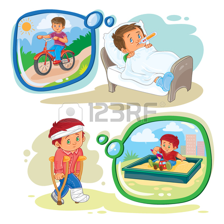 450x450 Set Of Clip Art Illustrations Little Boy Sick And Compassionate