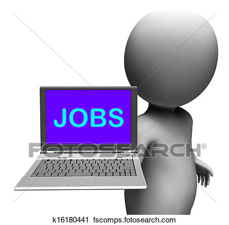450x442 Clipart Of Jobs On Laptop Shows Unemployment Employment Or Hiring