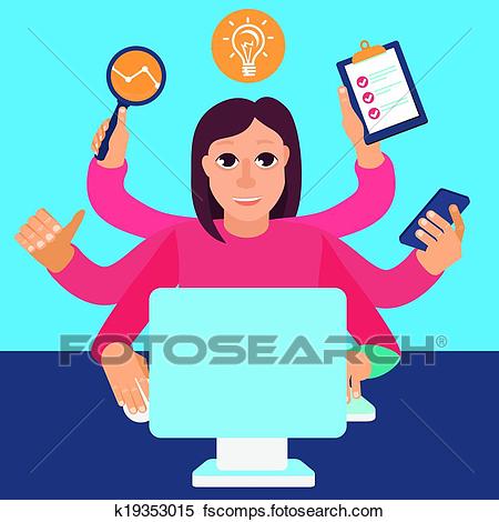 450x470 Clipart Of Vector Self Employment Concept In Flat Style K19353015