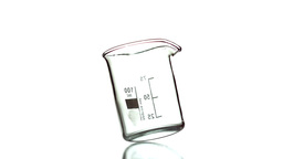 256x144 Empty Beaker Spinning On White Background Stock Video Footage