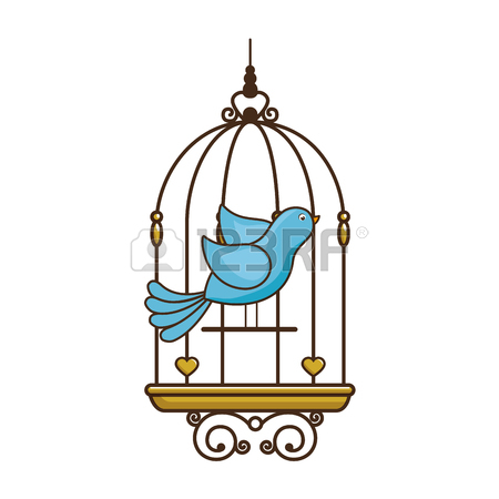 450x450 Bird Cage Vintage Icon Vector Illustration, Graphic Design Royalty