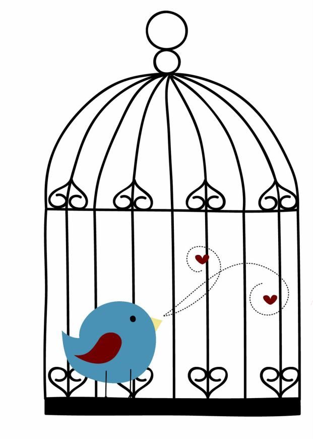 621x870 Birdcage Clipart Blue