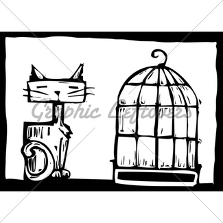 325x325 Cat In Birdcage
