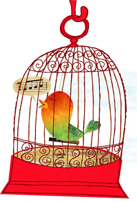 454x670 In A Cage Clipart