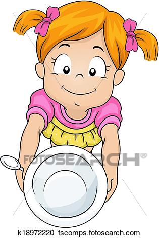 315x470 Clipart Of Empty Bowl Girl K18972220