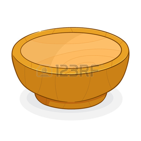 450x450 Hand Drawing Of Empty Wooden Bowl, Vector Illustration Royalty