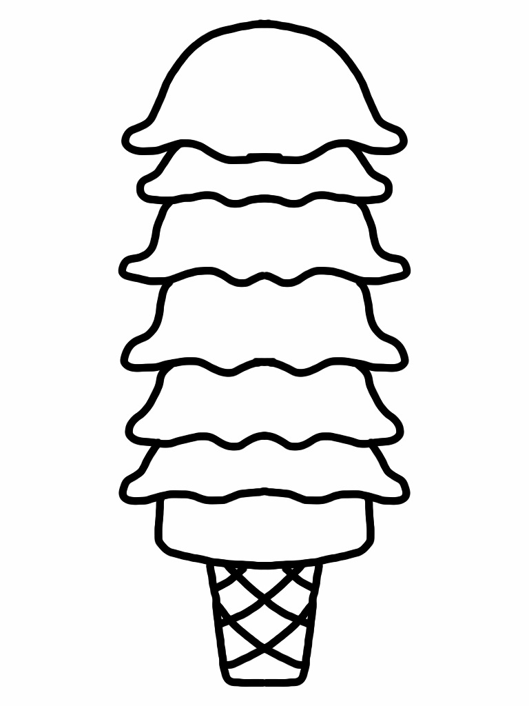768x1024 Cone Clipart Coloring Page