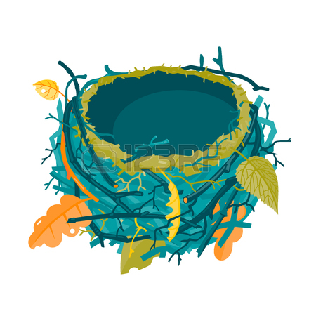 450x450 Blue And Green Autumn Empty Nest Vector Illustration Stock Photo