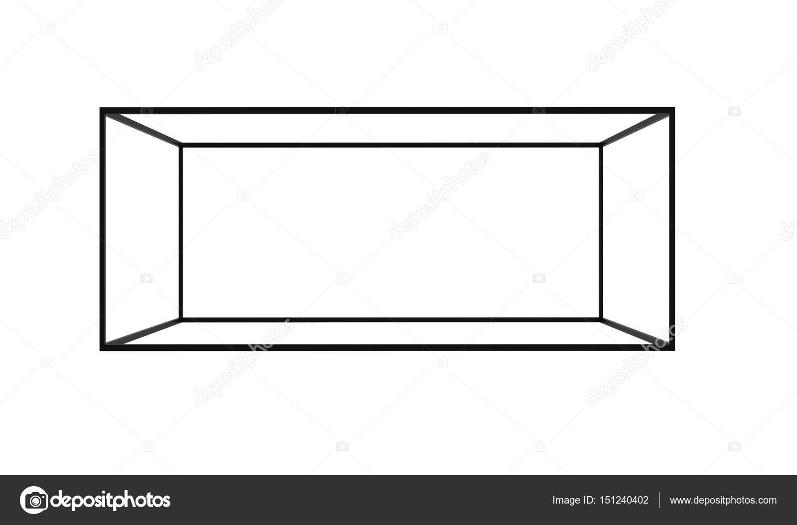 1600x1053 3d Black Empty Box Frame Isolated On White Background, Clipping