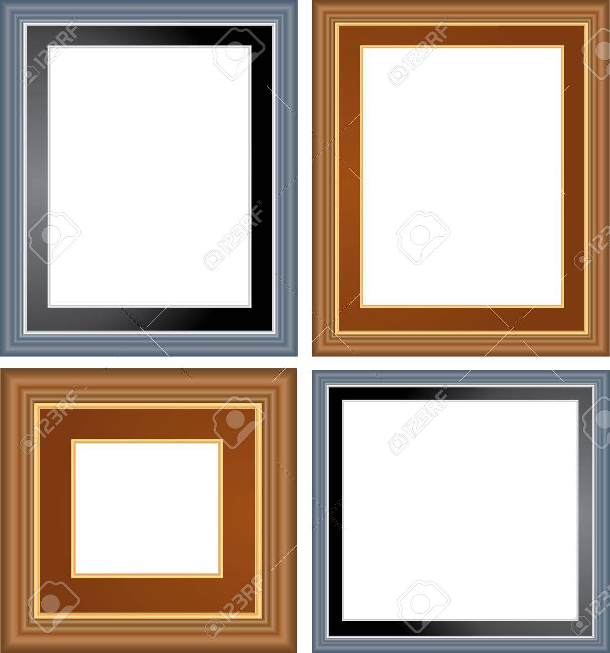 1213x1300 Vector Blank Empty Frames On White Wall Royalty Free Cliparts