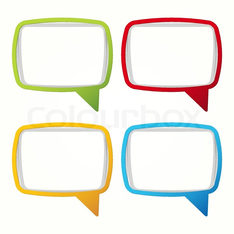 800x800 Colorful Speech Bubble Frames Labels In The Form Of An Empty Frame