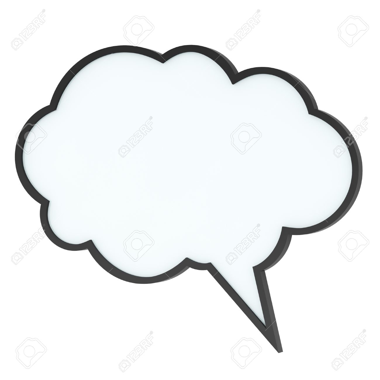 1300x1300 Empty High Quality Speech Bubble Or Tag Cloud On White Stock Photo