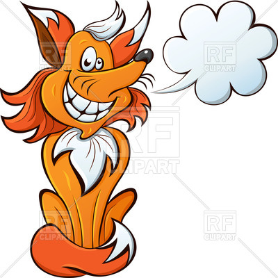 400x400 Funny Fox With Empty Speech Bubble Cartoon Style Royalty Free