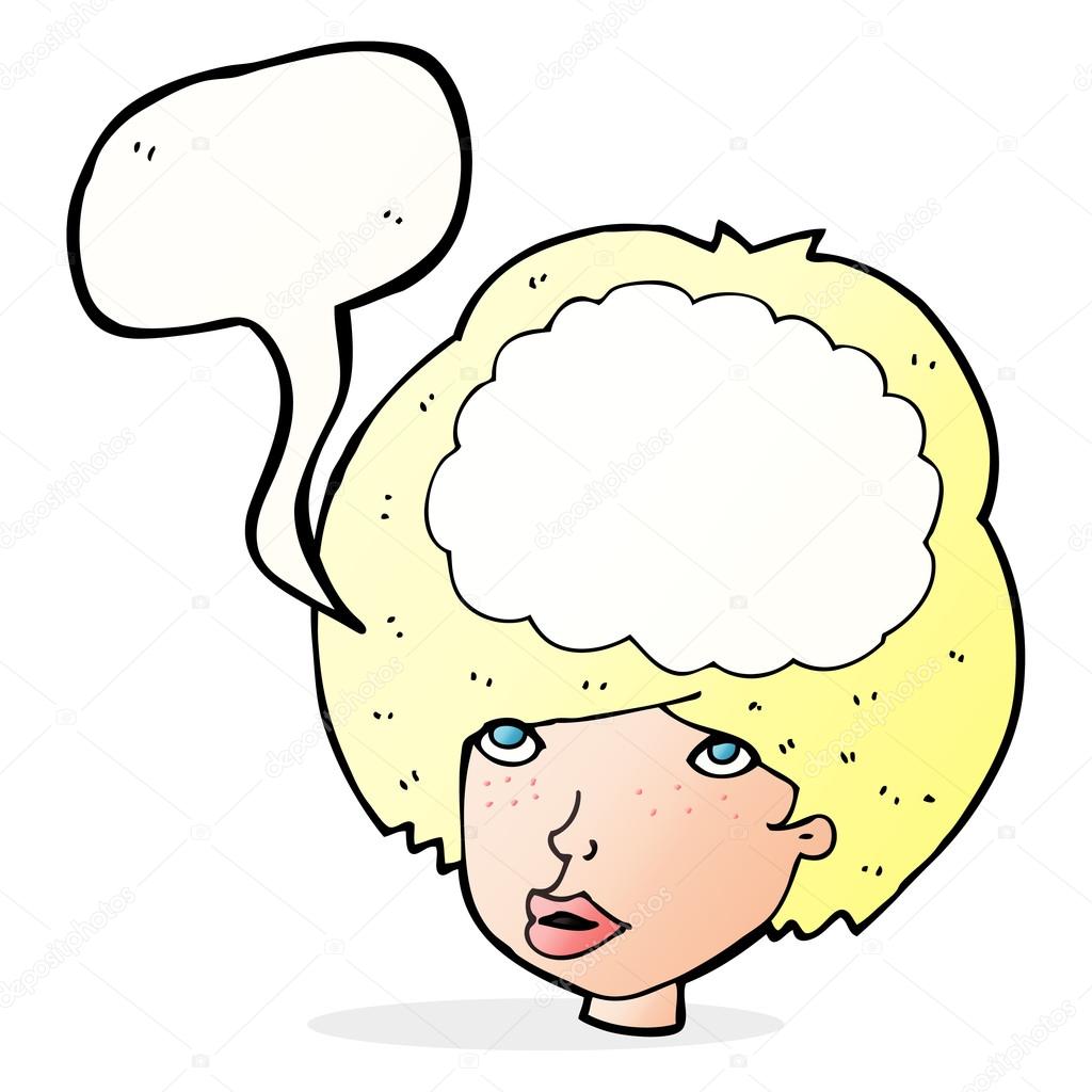 1024x1024 Cartoon Empty Headed Woman With Speech Bubble Stock Vector