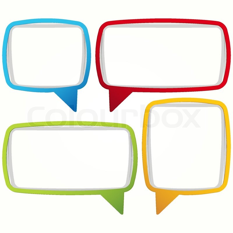 800x800 Colorful Speech Bubble Frames Labels In The Form Of An Empty Frame