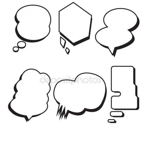 450x450 Blank Template Comic Text Speech Bubble Set Vector.dialog Empty