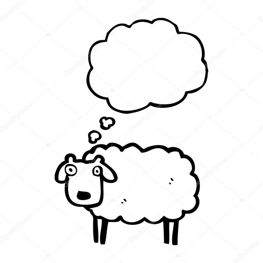1024x1024 Sheep With Thought Bubble Stock Vector Lineartestpilot