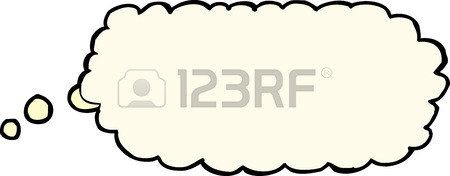 450x176 Single Cartoon Blank Thought Bubble Over Blue Background Royalty