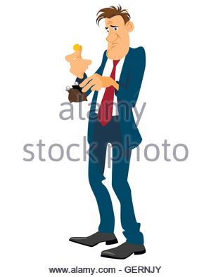 300x395 Businessman Holding An Empty Wallet, Vector, Eps10 Stock Vector