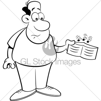 325x325 Cartoon Man Holding An Empty Wallet. Gl Stock Images