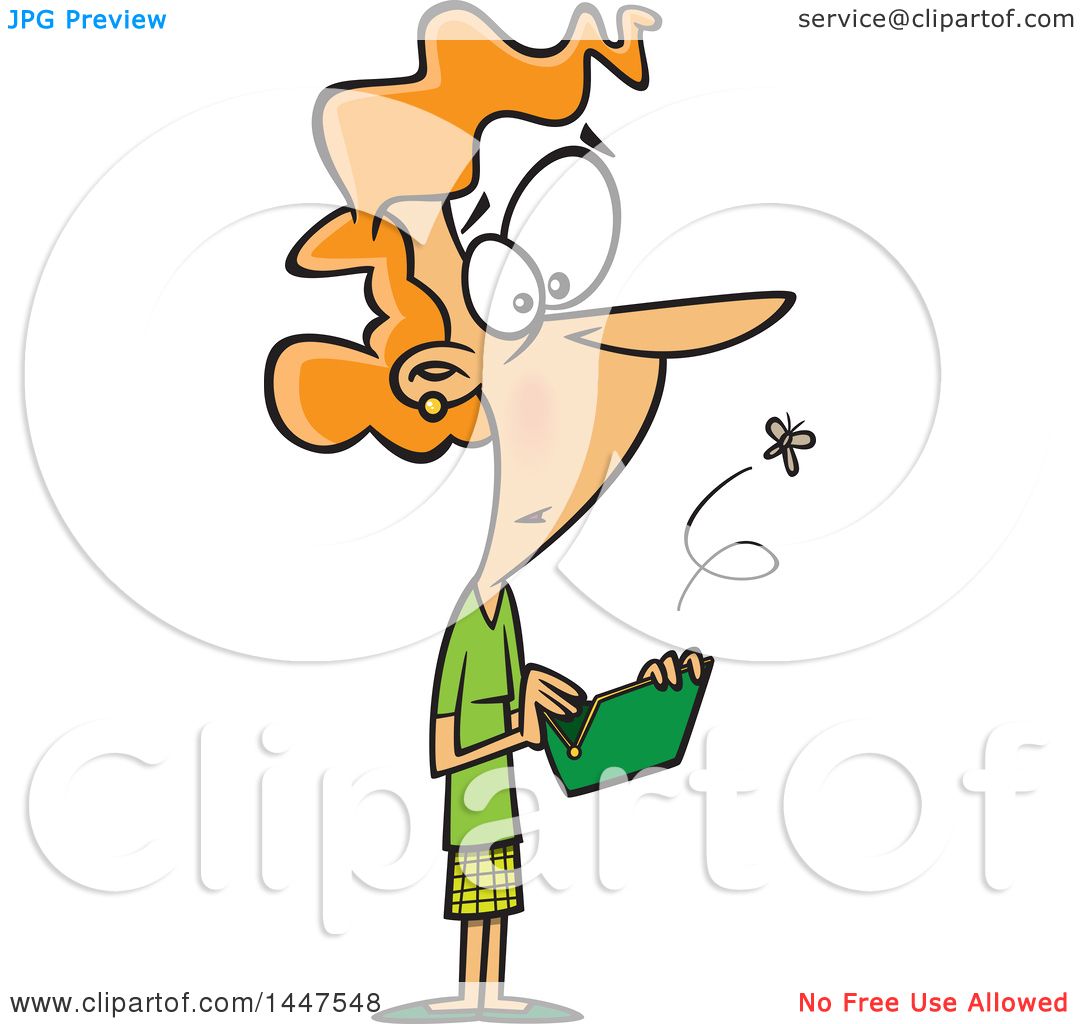 1080x1024 Clipart Of A Cartoon Broke Caucasian Woman Opening An Empty Wallet