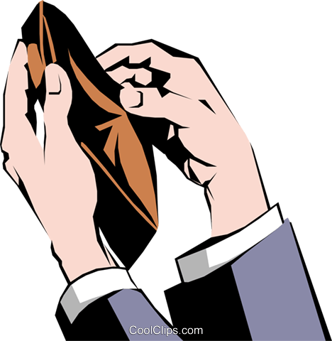 468x480 Hand With Empty Wallet Royalty Free Vector Clip Art Illustration