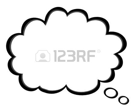 450x371 Put Your Own Words Inside This Thought Cloud Bubble Stock Photo