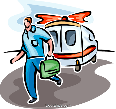 480x453 Paramedic Rushing From An Ambulance Royalty Free Vector Clip Art