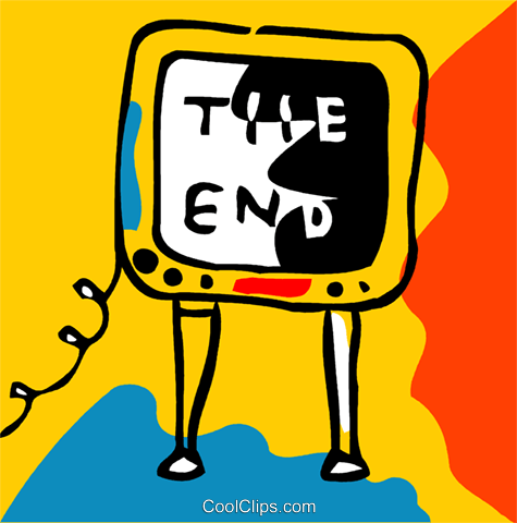 475x480 Television With The End Royalty Free Vector Clip Art Illustration