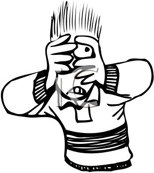 312x350 Terrified Boy With His Hair Standing On End