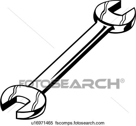 450x415 Clipart Of , Wrench, Open End, Tool, U16971465